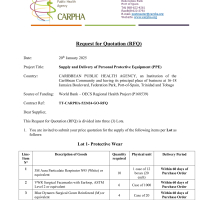 CARPHA - Supply and Delivery of Personal Protective Equipment